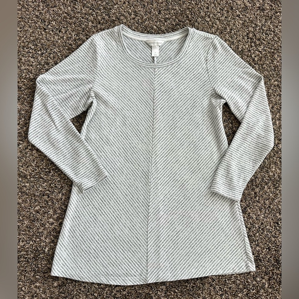 Christopher & Banks Women’s diagonal striped knit top/tunic - size Small